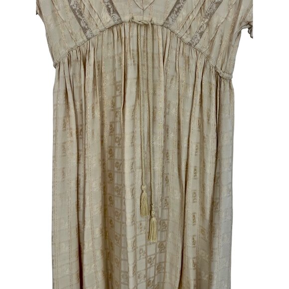 RARE Free People Y2K Ruffle Sleeve Empire Waist Boho Prairie Lace Midi Dress - Picture 5 of 16